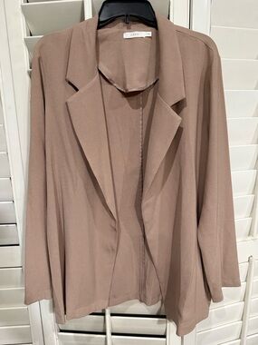 Lush Taupe Open-Front Women's Blazer